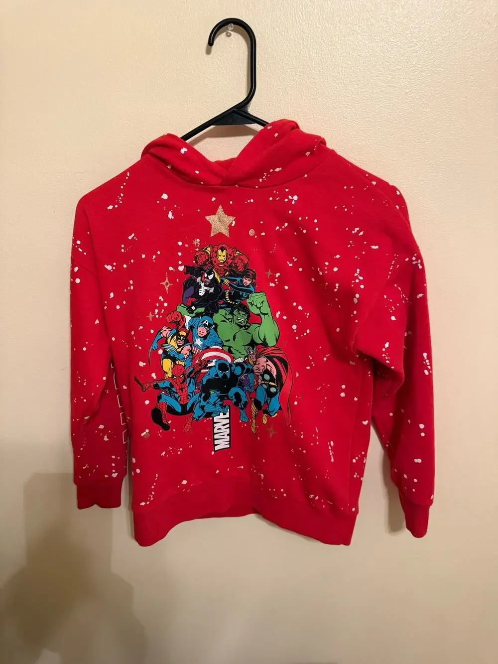 Marvel Comics Kids Hoodie Size 9-10 Years 140cm Red Superhero Graphic